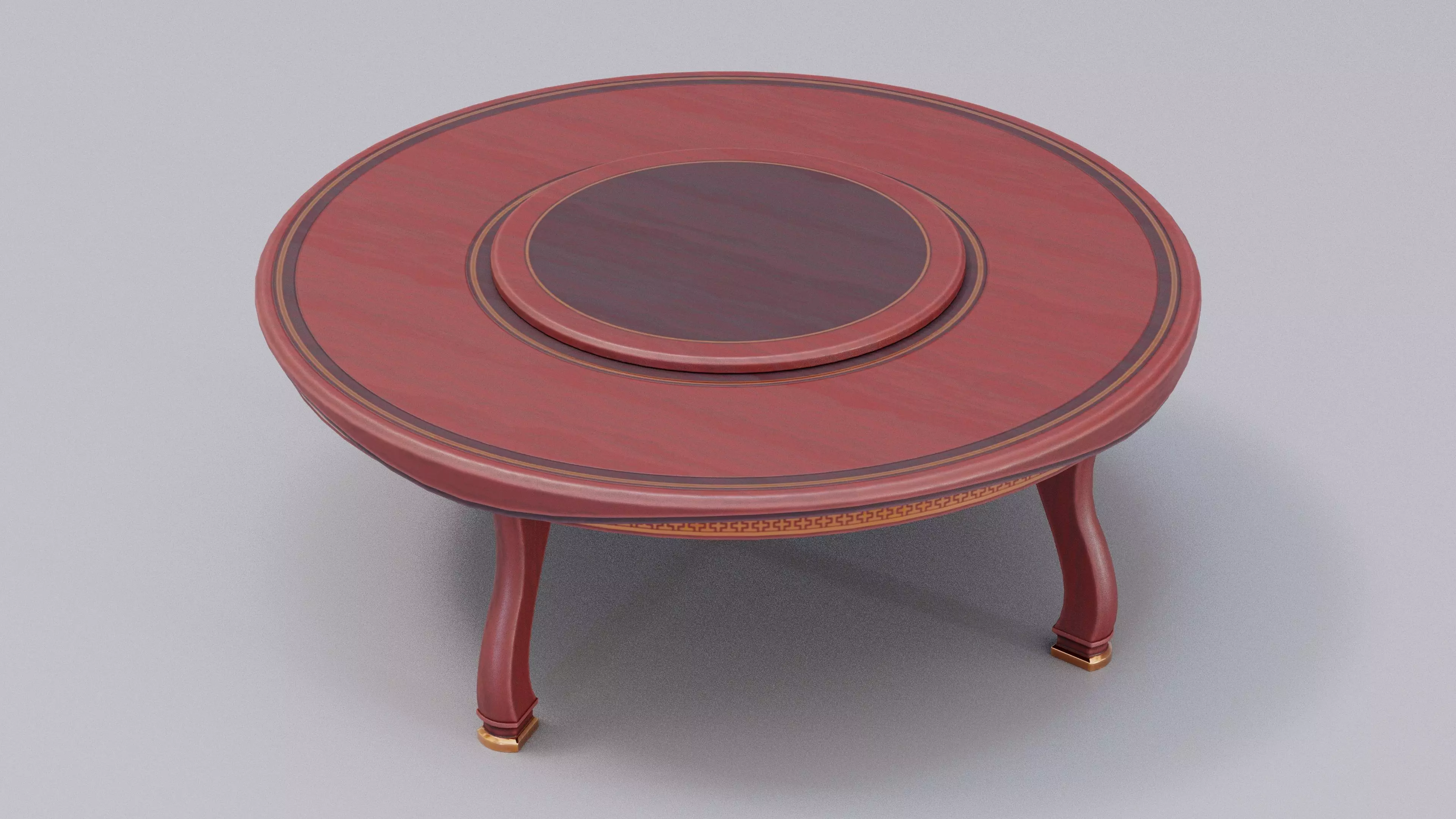 Chinese Trade Furniture Kit - 14 Round Table Low-poly 3D model_0