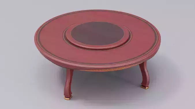Chinese Trade Furniture Kit - 14 Round Table Low-poly 3D model