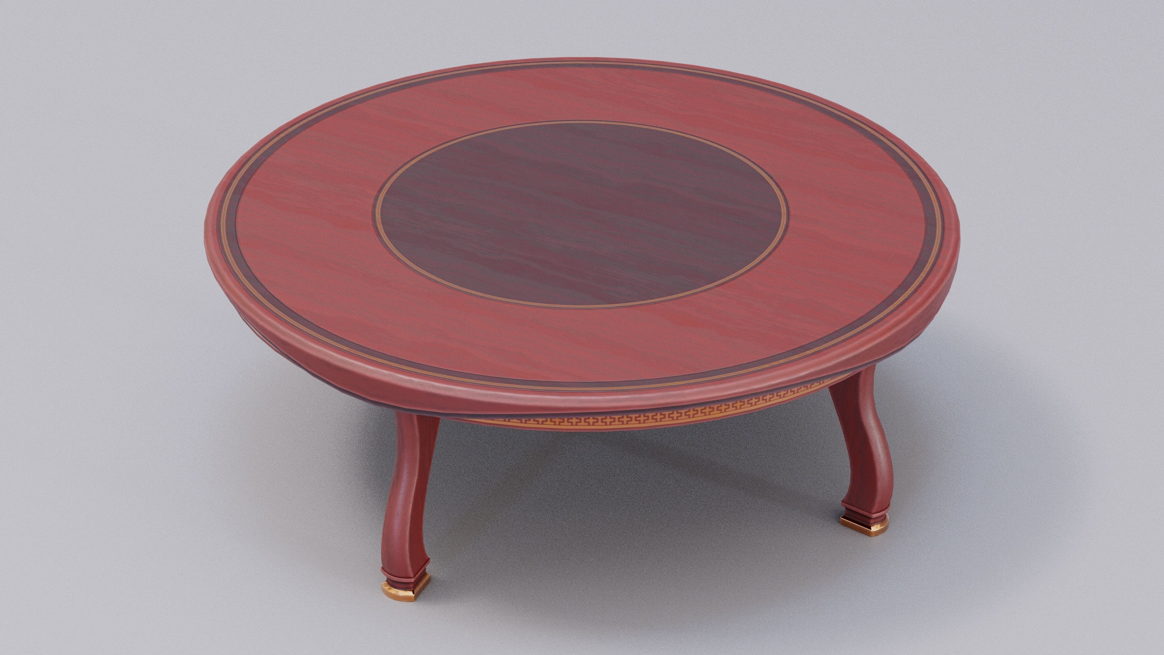Chinese Trade Furniture Kit - 14 Round Table Low-poly 3D model_1