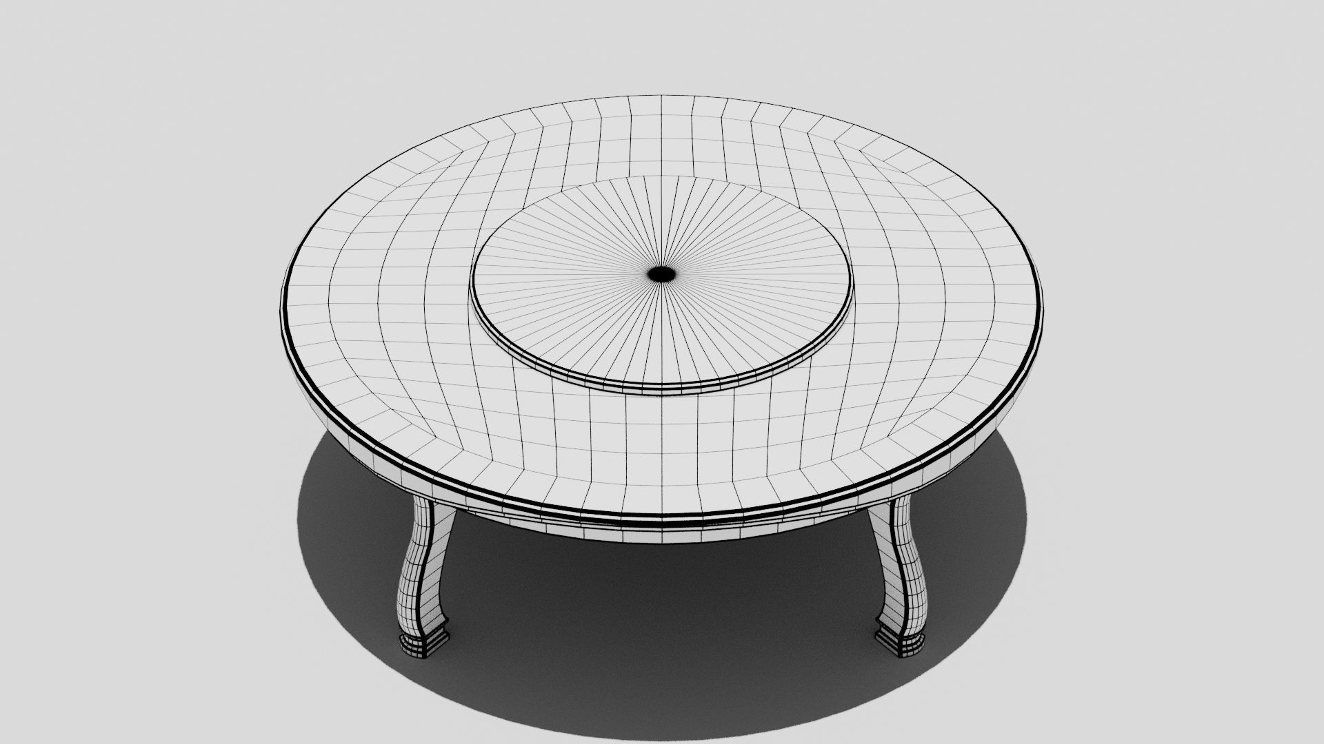 Chinese Trade Furniture Kit - 14 Round Table Low-poly 3D model_9