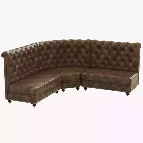 Restoration Hardware Kensington Leather L Banquette 3D model
