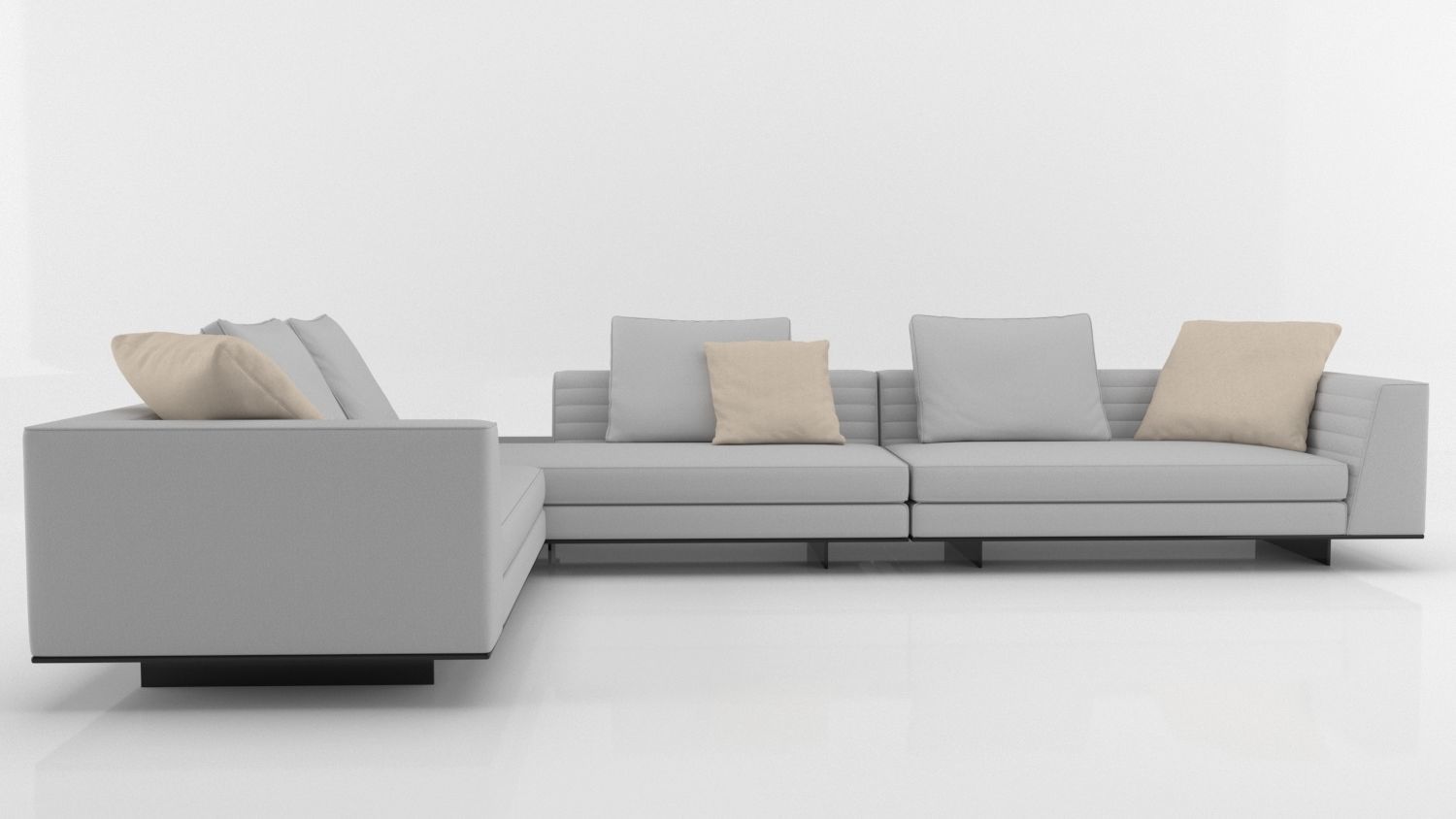 Roger Suite Modern Modular Sofa Low-poly 3D model_4