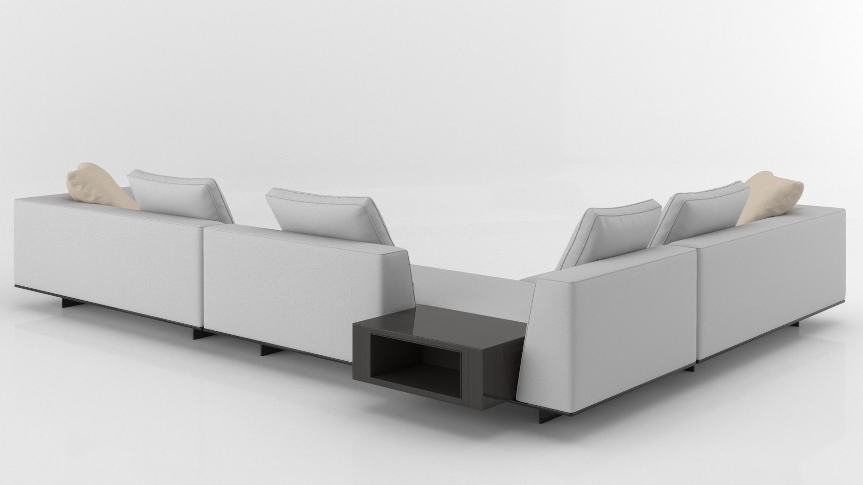 Roger Suite Modern Modular Sofa Low-poly 3D model_3