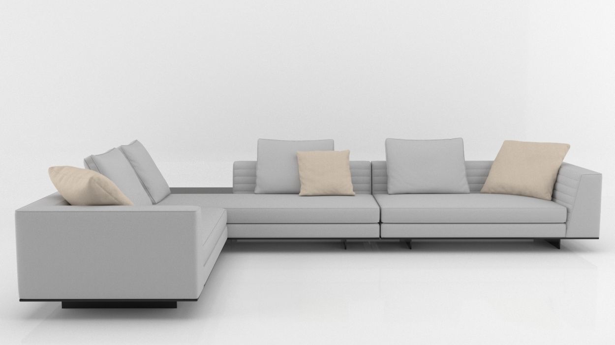 Roger Suite Modern Modular Sofa Low-poly 3D model_2
