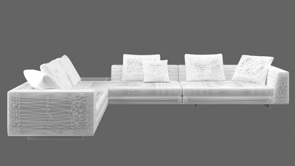 Roger Suite Modern Modular Sofa Low-poly 3D model_5
