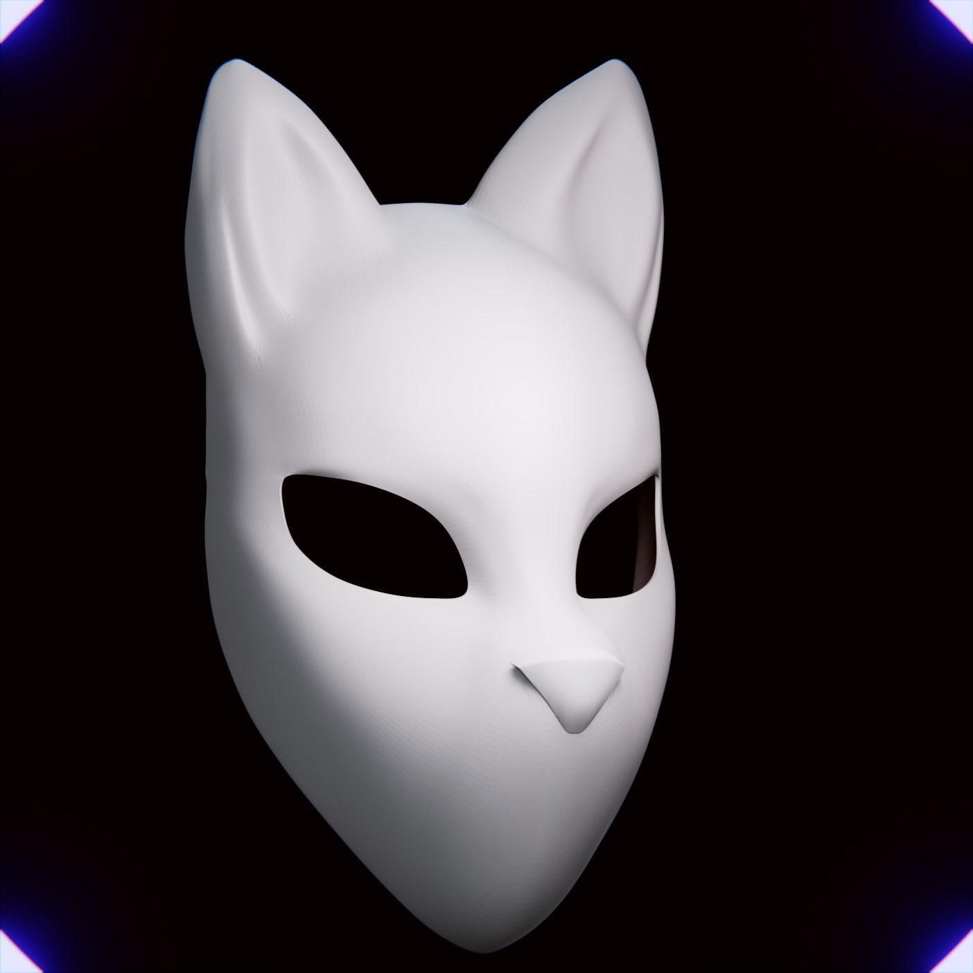 KITSUNE FOX MASK MASCARA DE ZORRO KITSUNE 2 3D print model_1