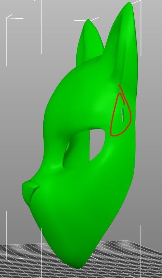 KITSUNE FOX MASK MASCARA DE ZORRO KITSUNE 2 3D print model_5
