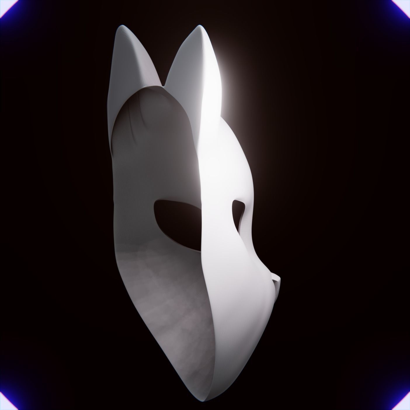 KITSUNE FOX MASK MASCARA DE ZORRO KITSUNE 2 3D print model_4