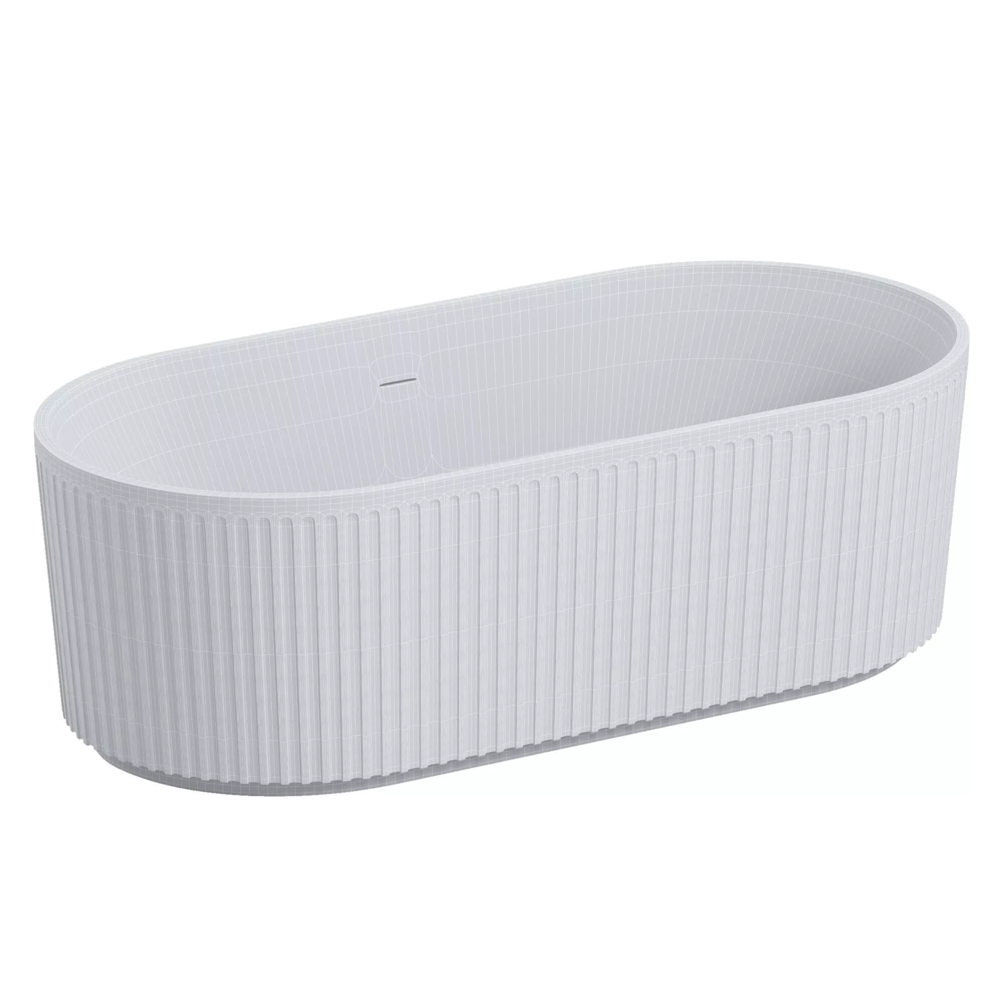 JADORE II FREESTANDING FLUTED STONE BATH MATTE FINISH 3D model