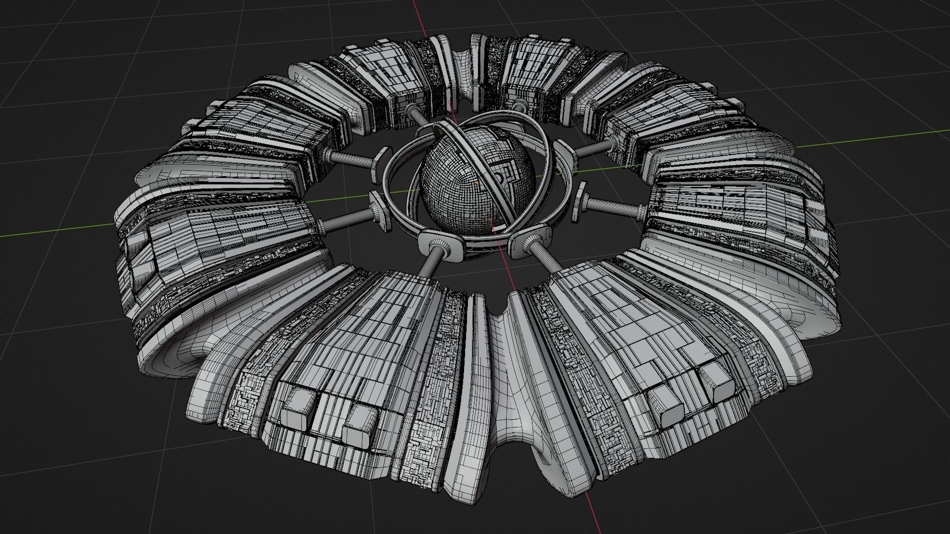 UFO 2 Sphere Core Spaceship - Ovni - Flying Saucer 3D model_3