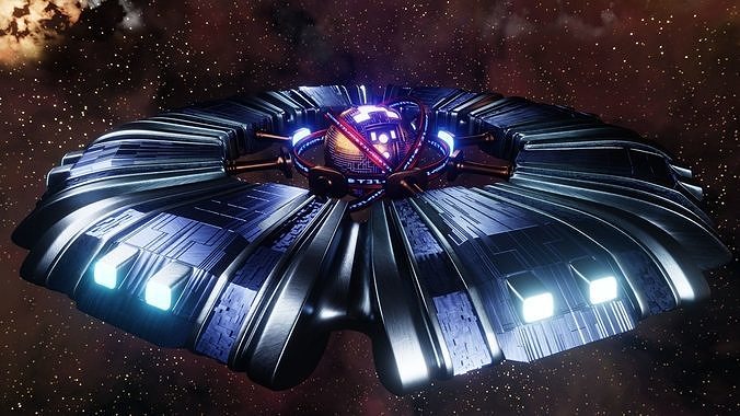 UFO 2 Sphere Core Spaceship - Ovni - Flying Saucer 3D model