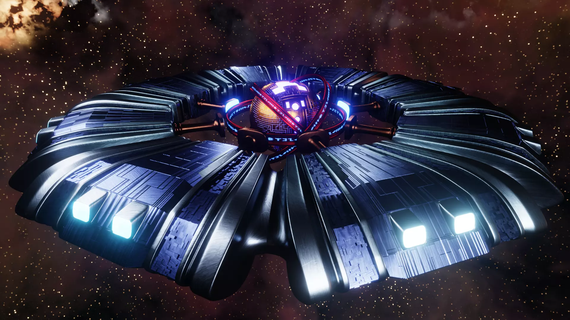 UFO 2 Sphere Core Spaceship - Ovni - Flying Saucer 3D model_0