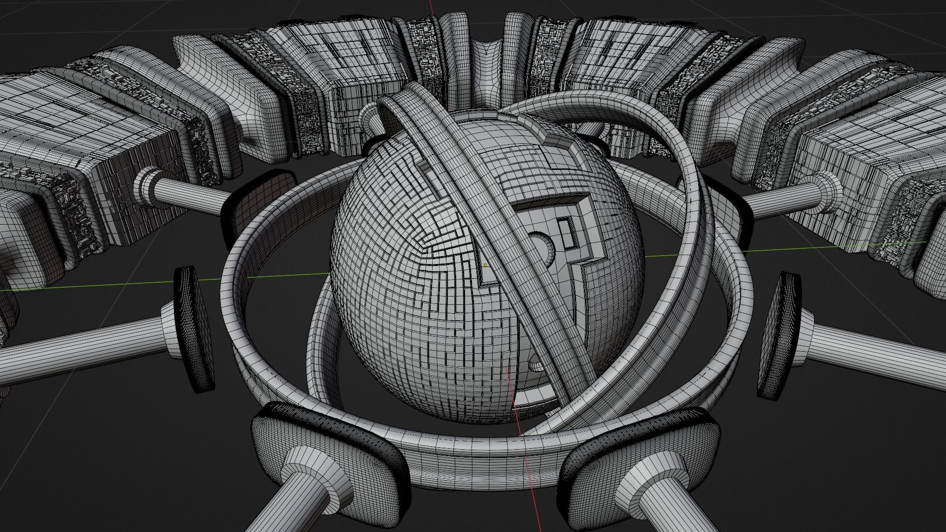 UFO 2 Sphere Core Spaceship - Ovni - Flying Saucer 3D model_4