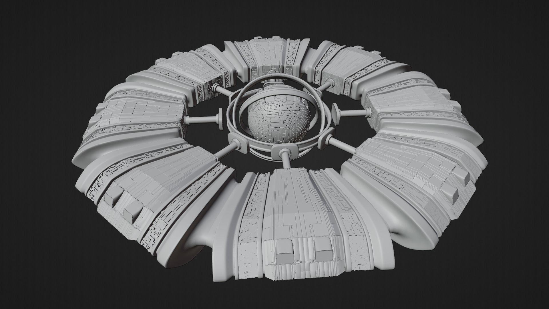 UFO 2 Sphere Core Spaceship - Ovni - Flying Saucer 3D model_5