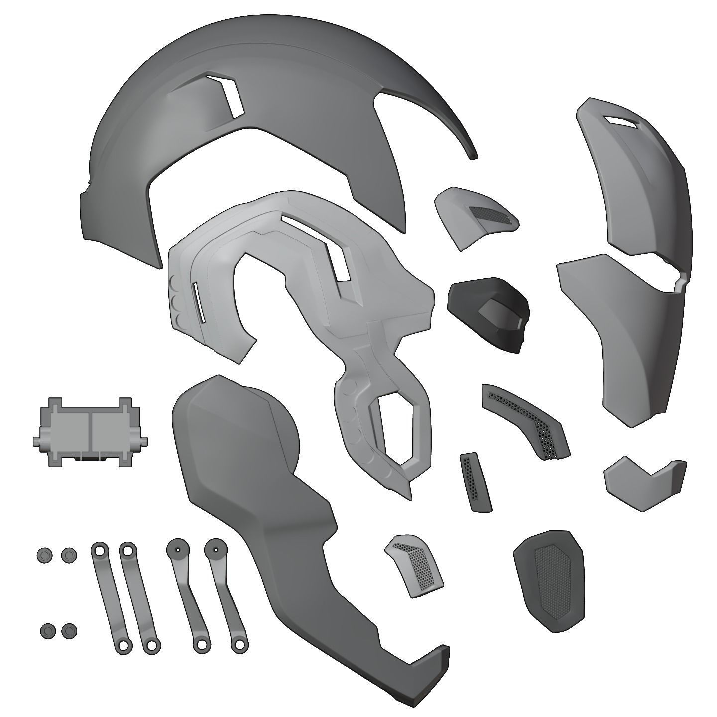 Iron man mk80 3d full inner details with screwless motorization 3D print model_17