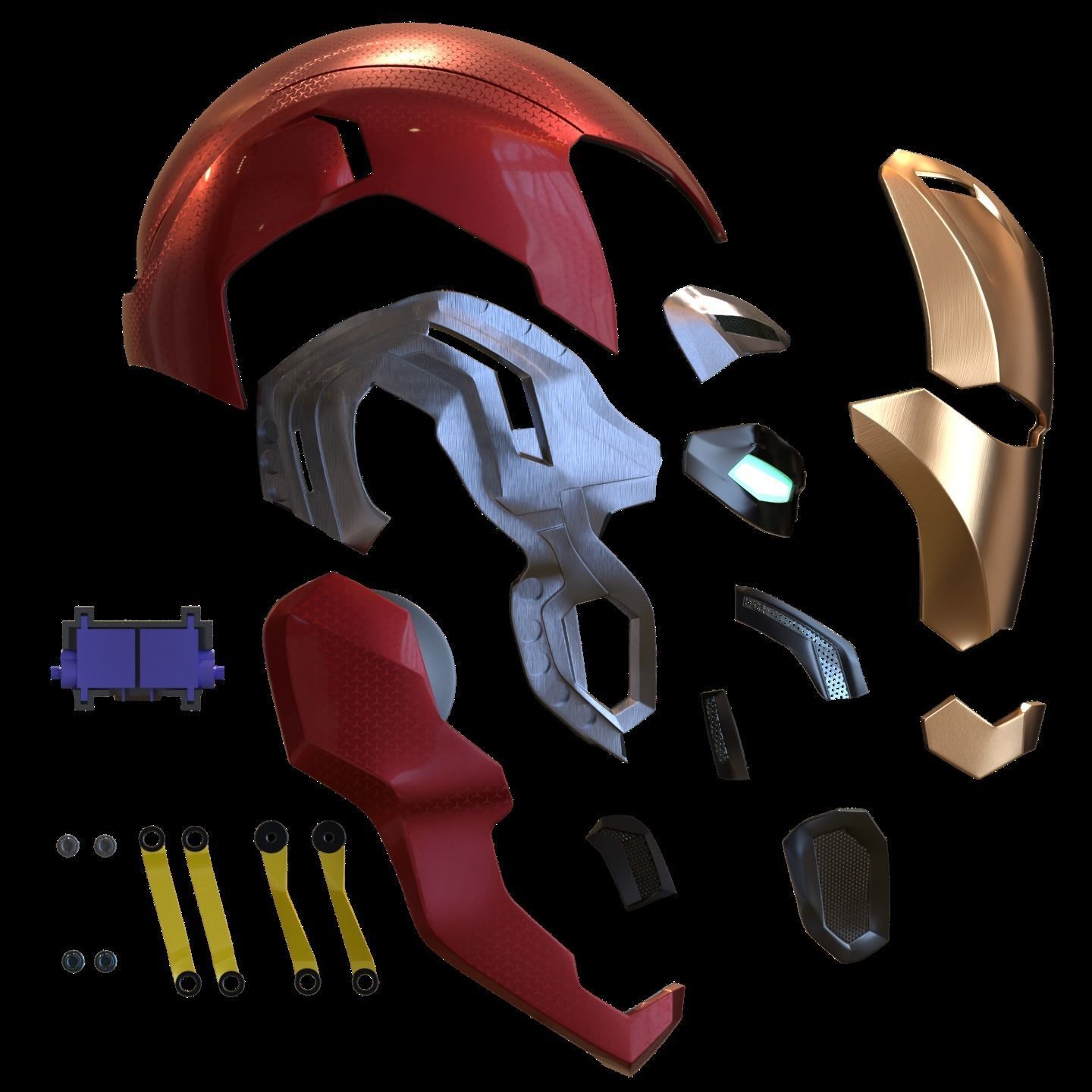 Iron man mk80 3d full inner details with screwless motorization 3D print model_11