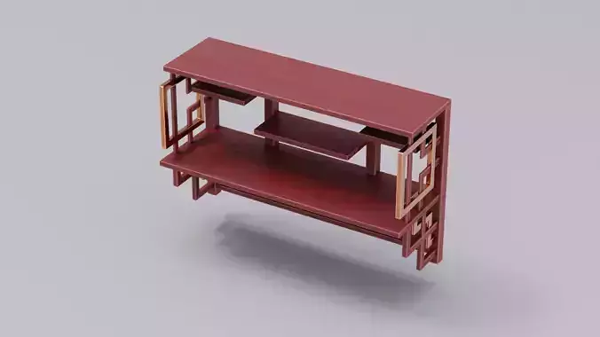 Chinese Trade Furniture Kit - 15 Wall Shelf Low-poly 3D model