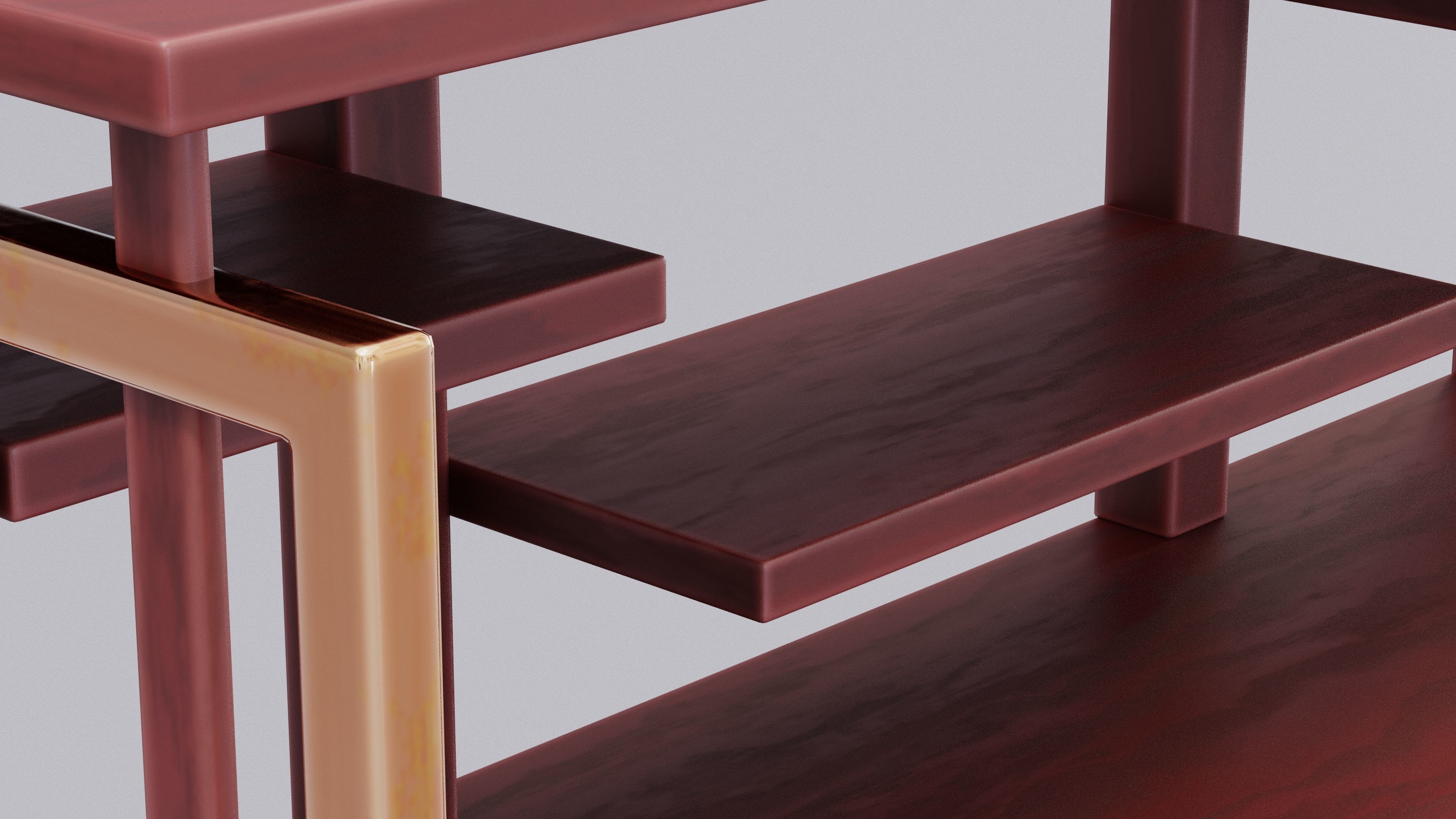 Chinese Trade Furniture Kit - 15 Wall Shelf Low-poly 3D model_6