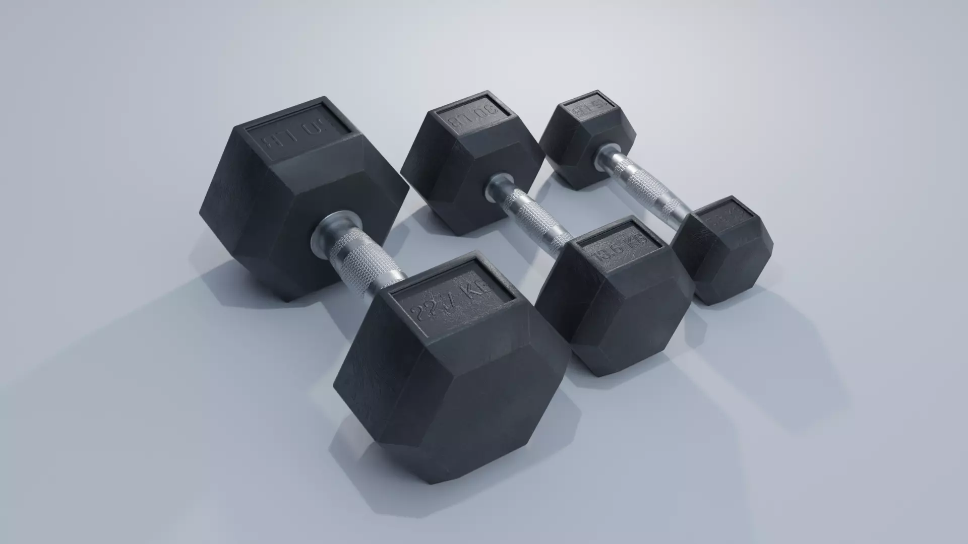 Dumbbells 4K and 2K Textures Low-poly 3D model