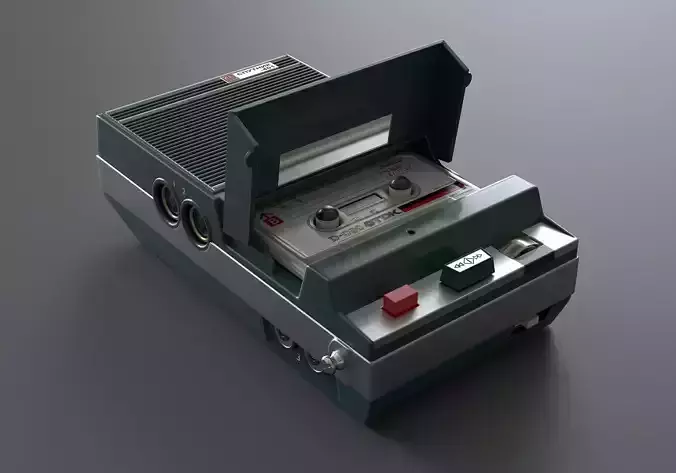 Vintage portable cassette recorder 2 3D model