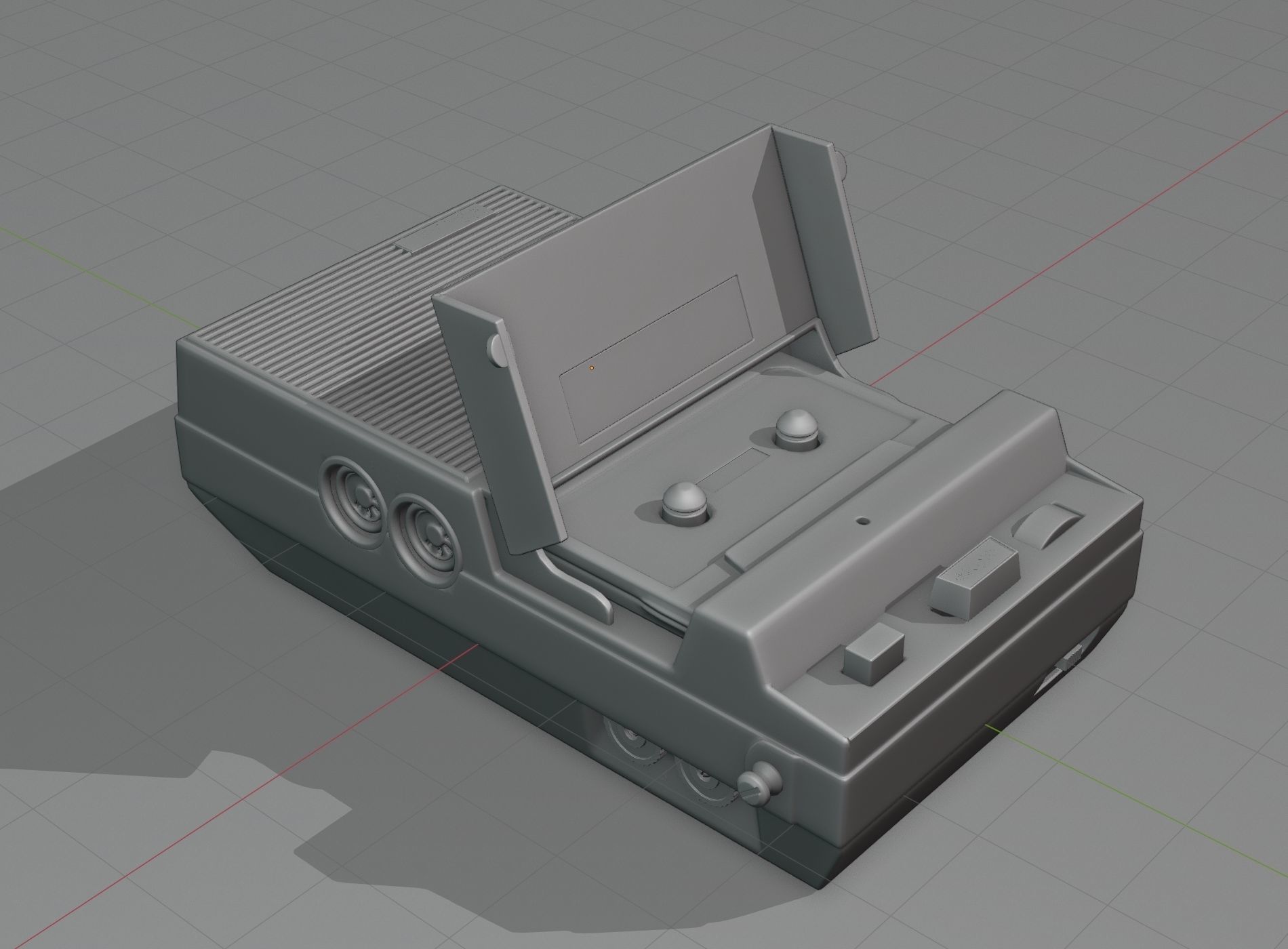 Vintage portable cassette recorder 2 3D model_4