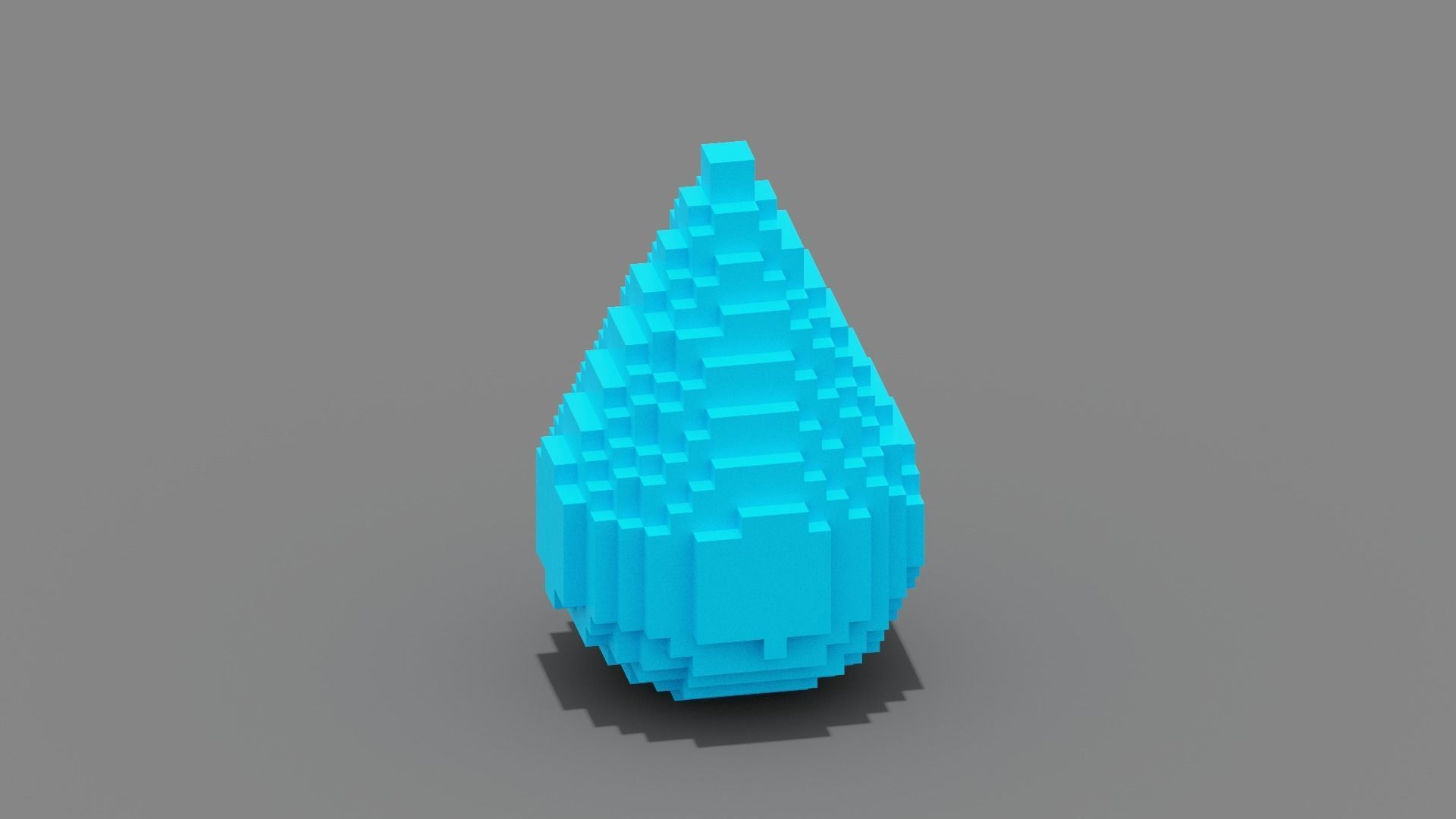 Voxel Water Low-poly 3D model_11