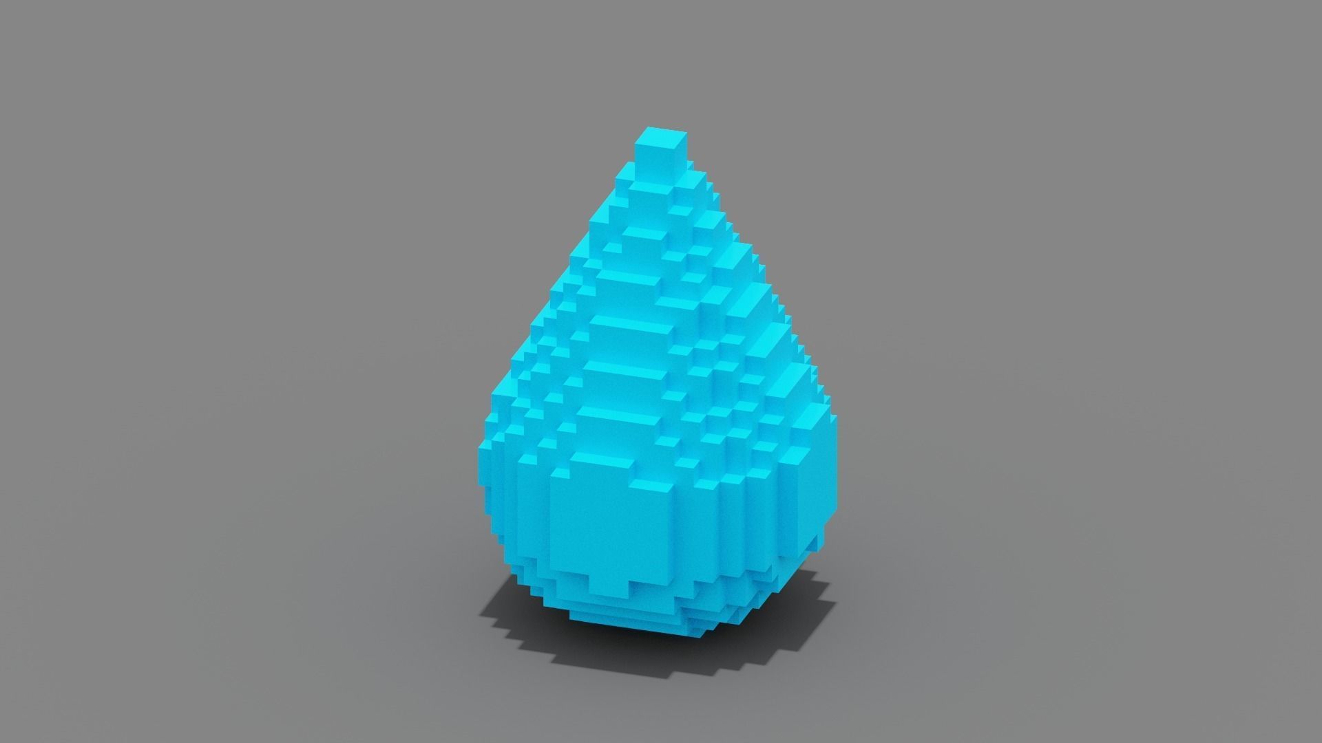 Voxel Water Low-poly 3D model_5