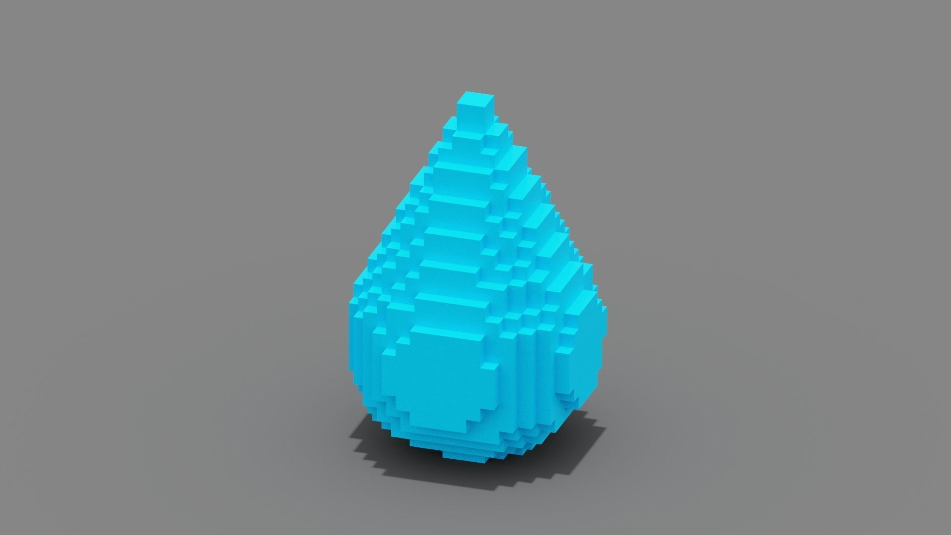 Voxel Water Low-poly 3D model_8