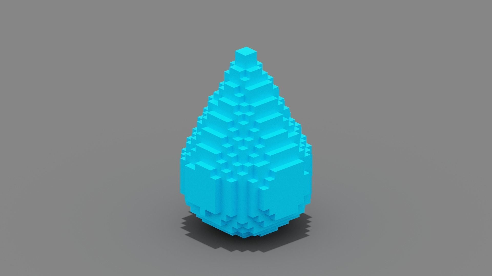 Voxel Water Low-poly 3D model_3