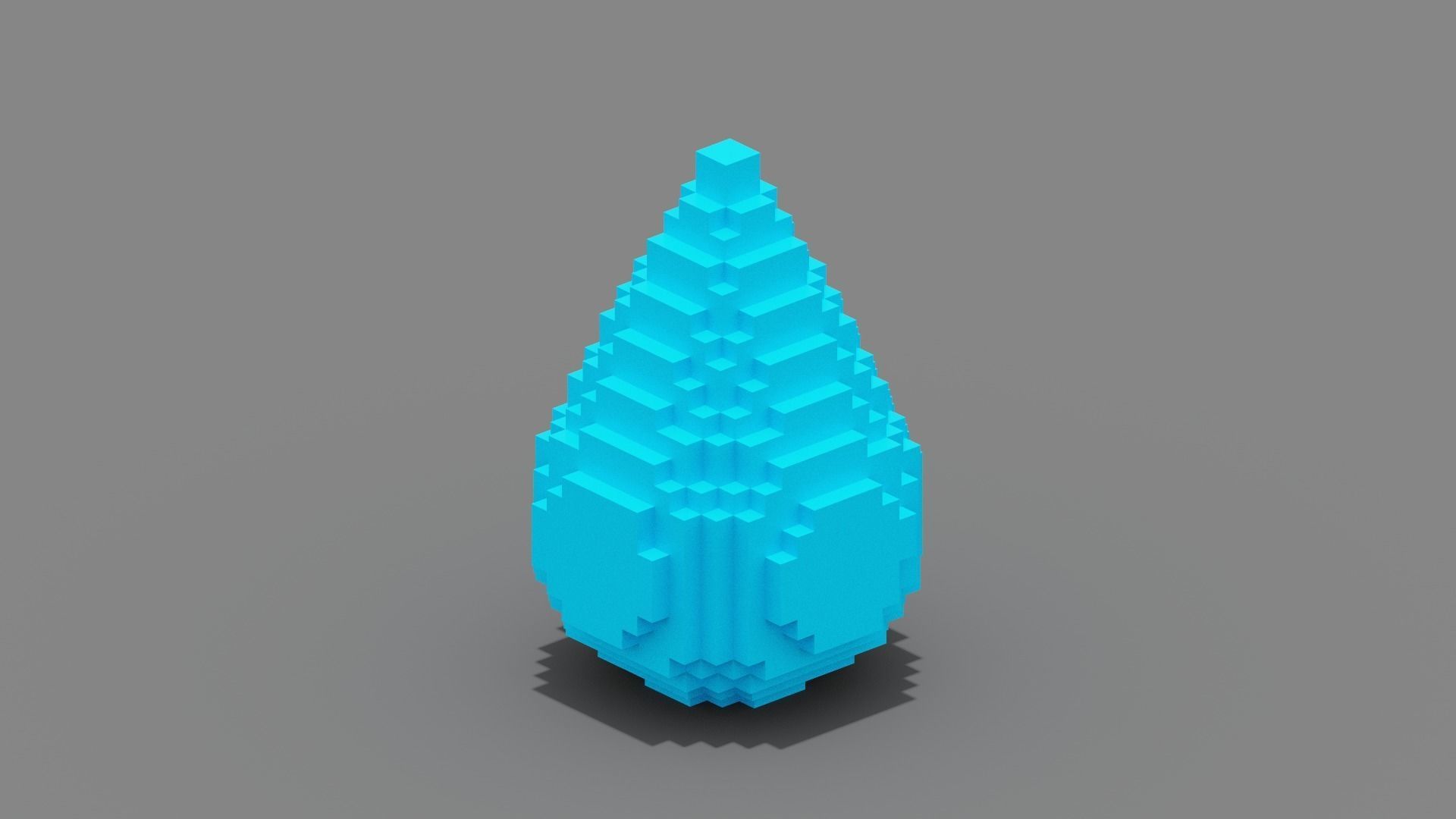 Voxel Water Low-poly 3D model_2