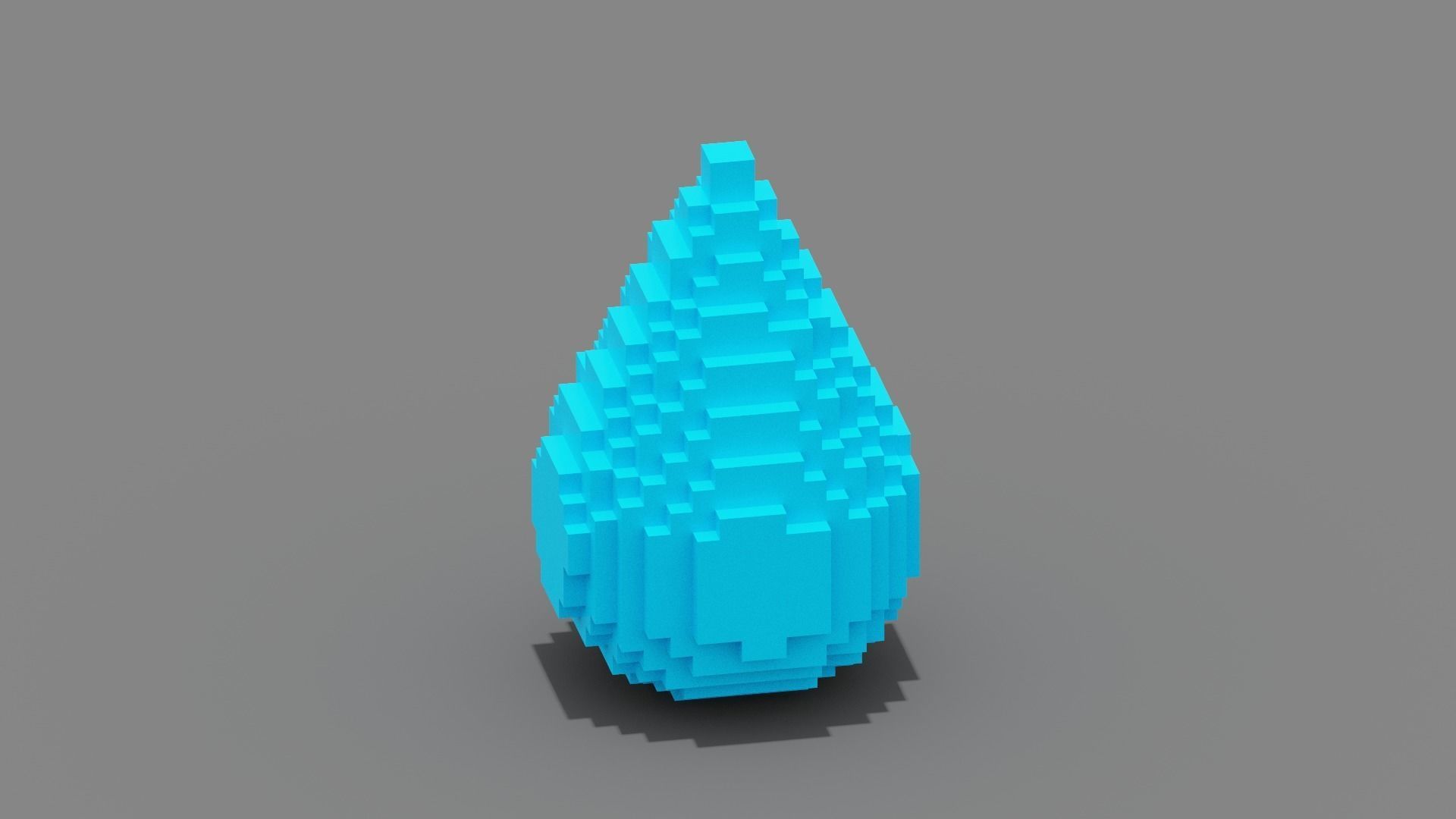 Voxel Water Low-poly 3D model_6