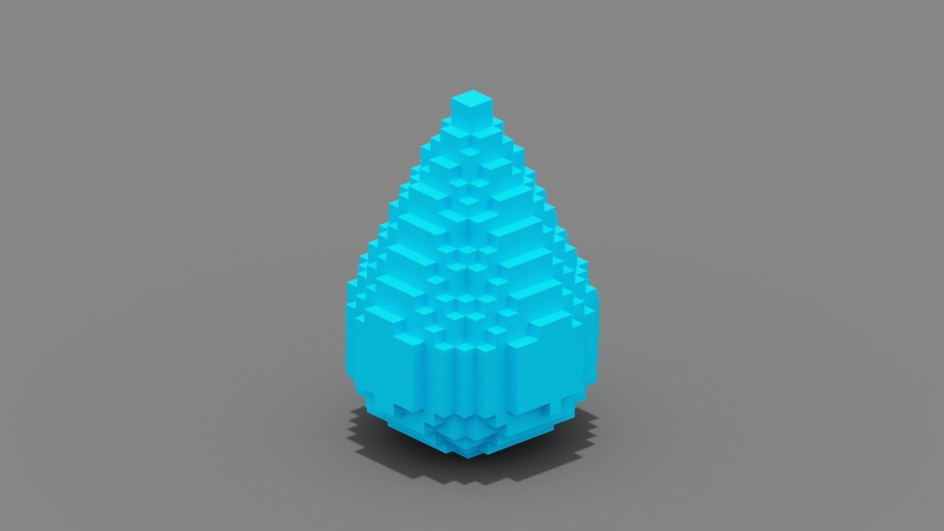 Voxel Water Low-poly 3D model_9