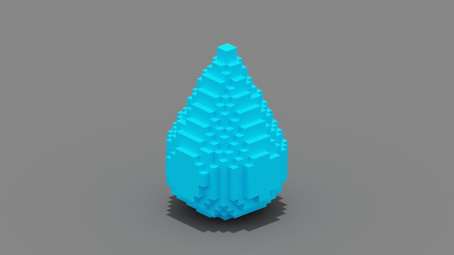 Voxel Water Low-poly 3D model_4