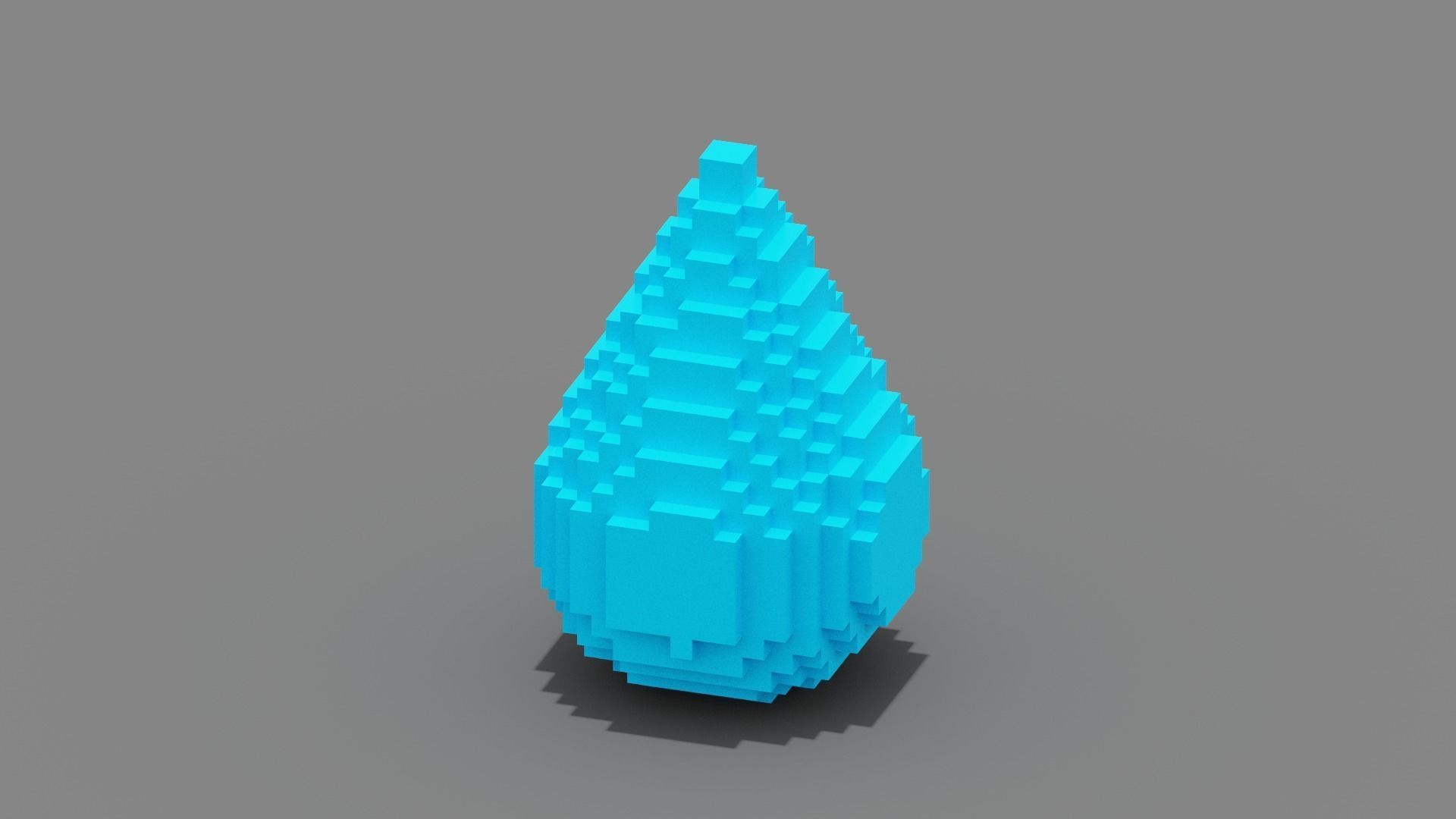 Voxel Water Low-poly 3D model_10