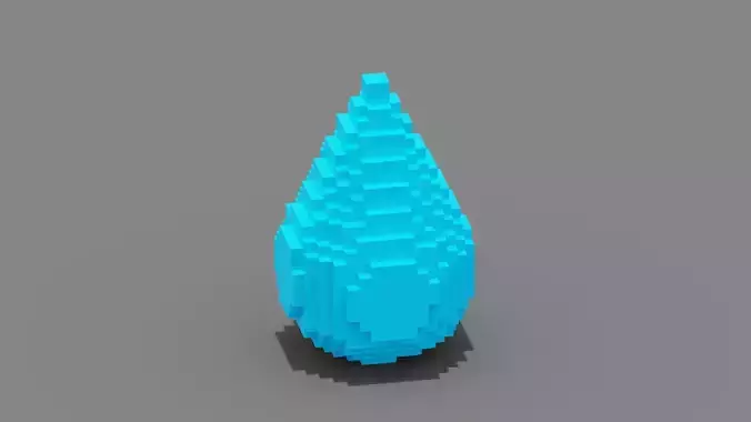 Voxel Water Low-poly 3D model