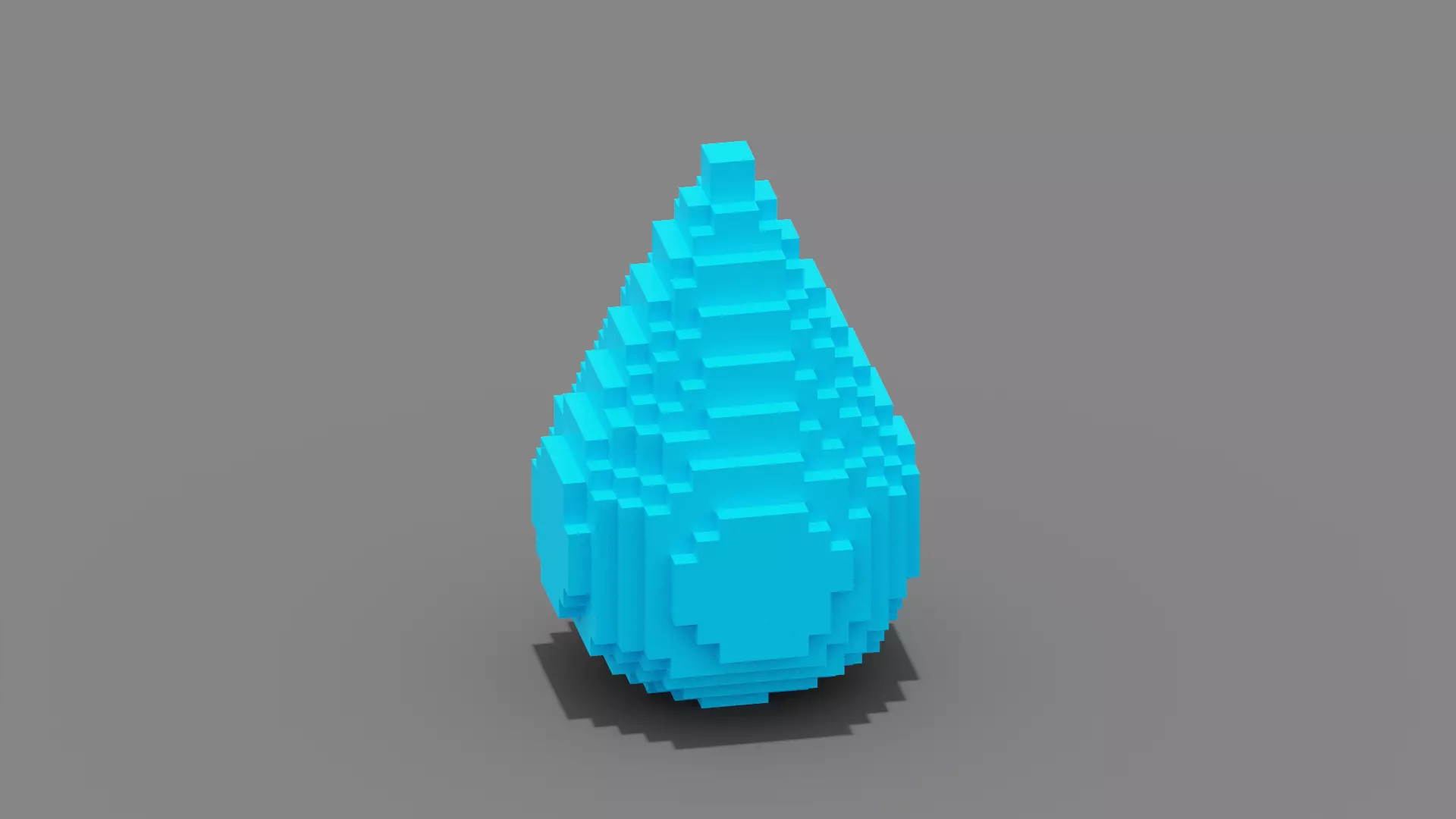Voxel Water Low-poly 3D model_0