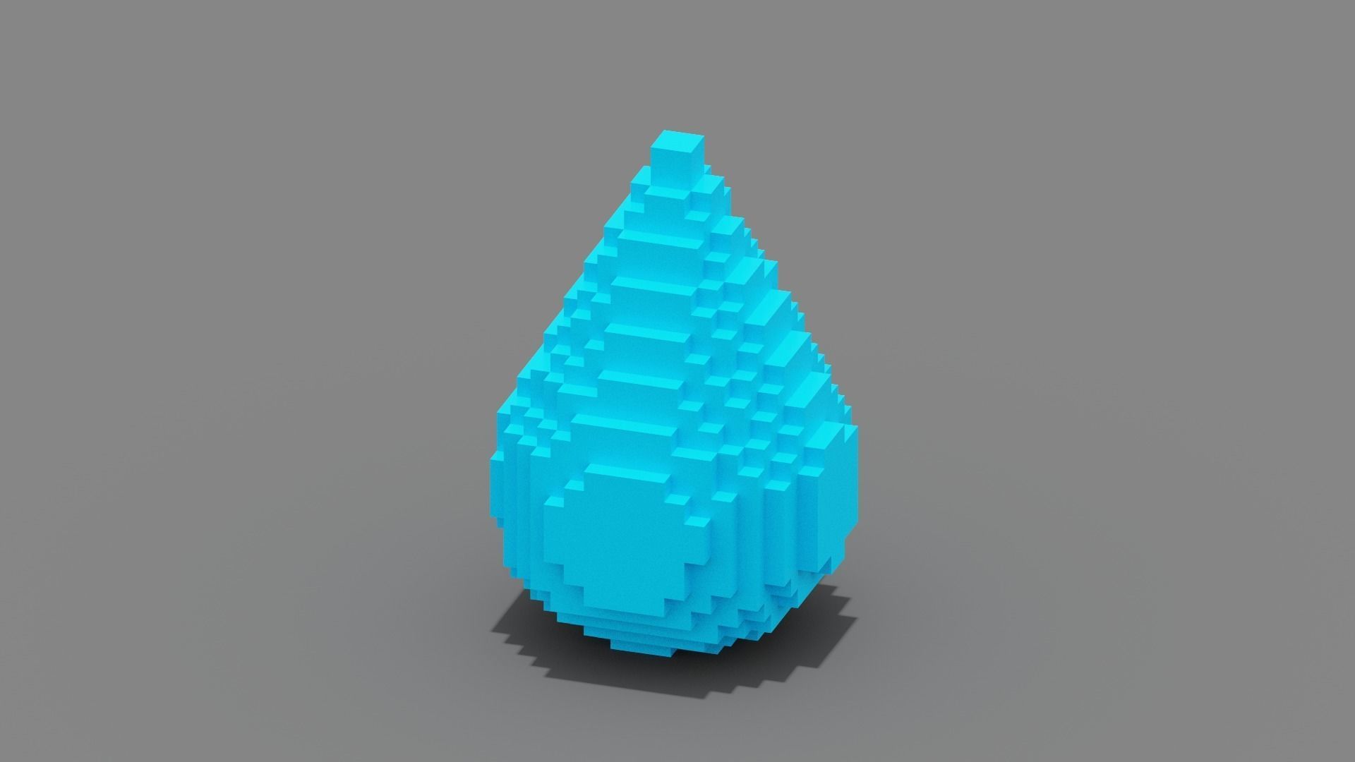 Voxel Water Low-poly 3D model_7