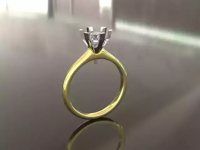 Solitaire Ring - 1ct - six claw - two piece - Classic style