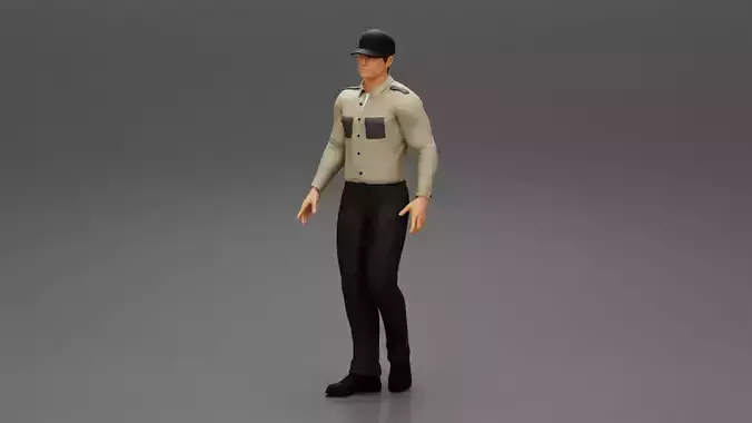 Walking Delivery Man in Action Delivering Package