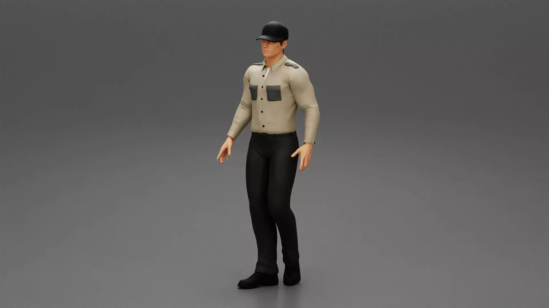 Walking Delivery Man in Action Delivering Package 3D print model_0