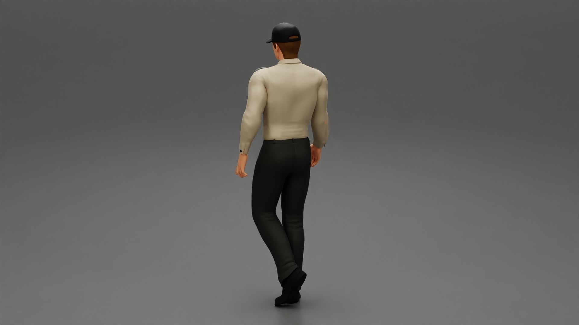 Walking Delivery Man in Action Delivering Package 3D print model_4