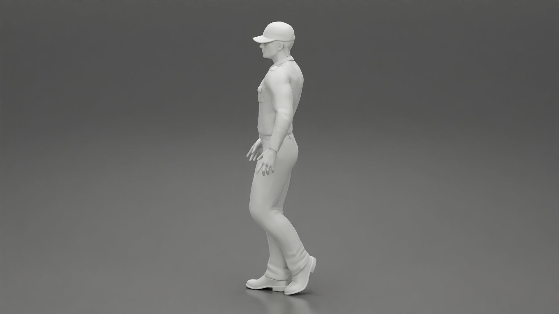 Walking Delivery Man in Action Delivering Package 3D print model_11