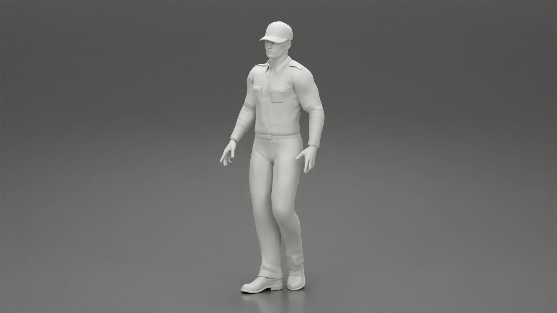 Walking Delivery Man in Action Delivering Package 3D print model_6