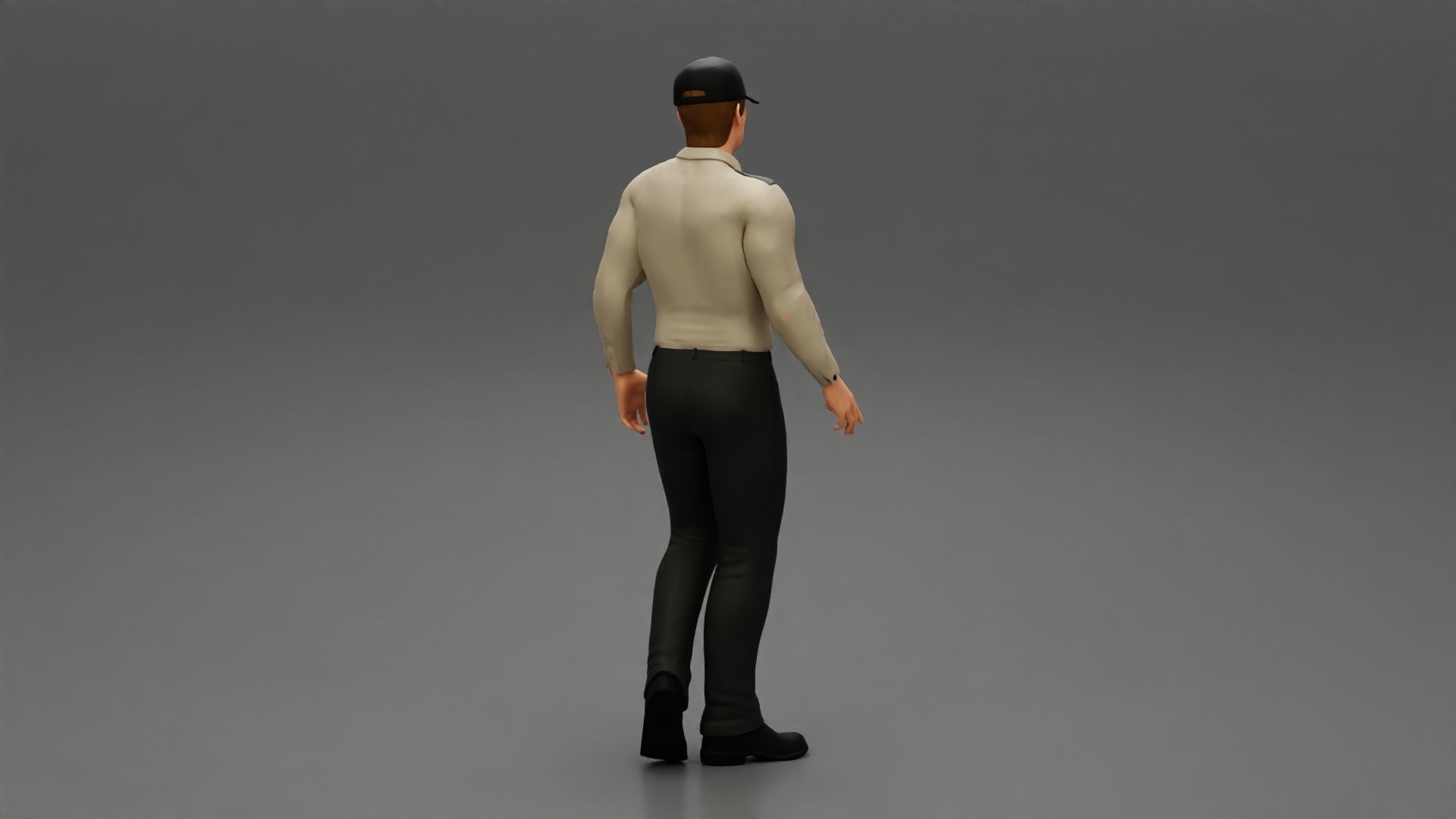 Walking Delivery Man in Action Delivering Package 3D print model_3