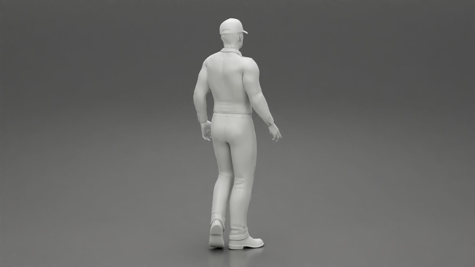 Walking Delivery Man in Action Delivering Package 3D print model_9