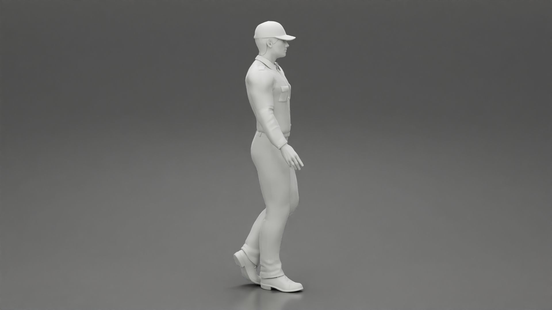 Walking Delivery Man in Action Delivering Package 3D print model_8