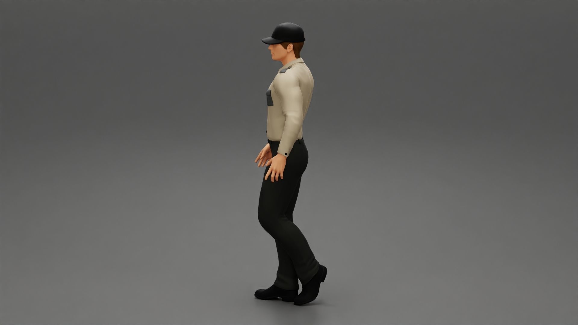 Walking Delivery Man in Action Delivering Package 3D print model_5