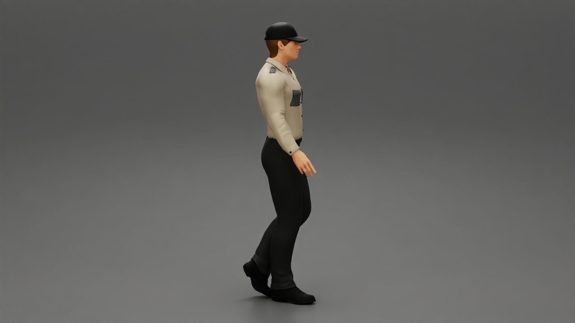 Walking Delivery Man in Action Delivering Package 3D print model_2