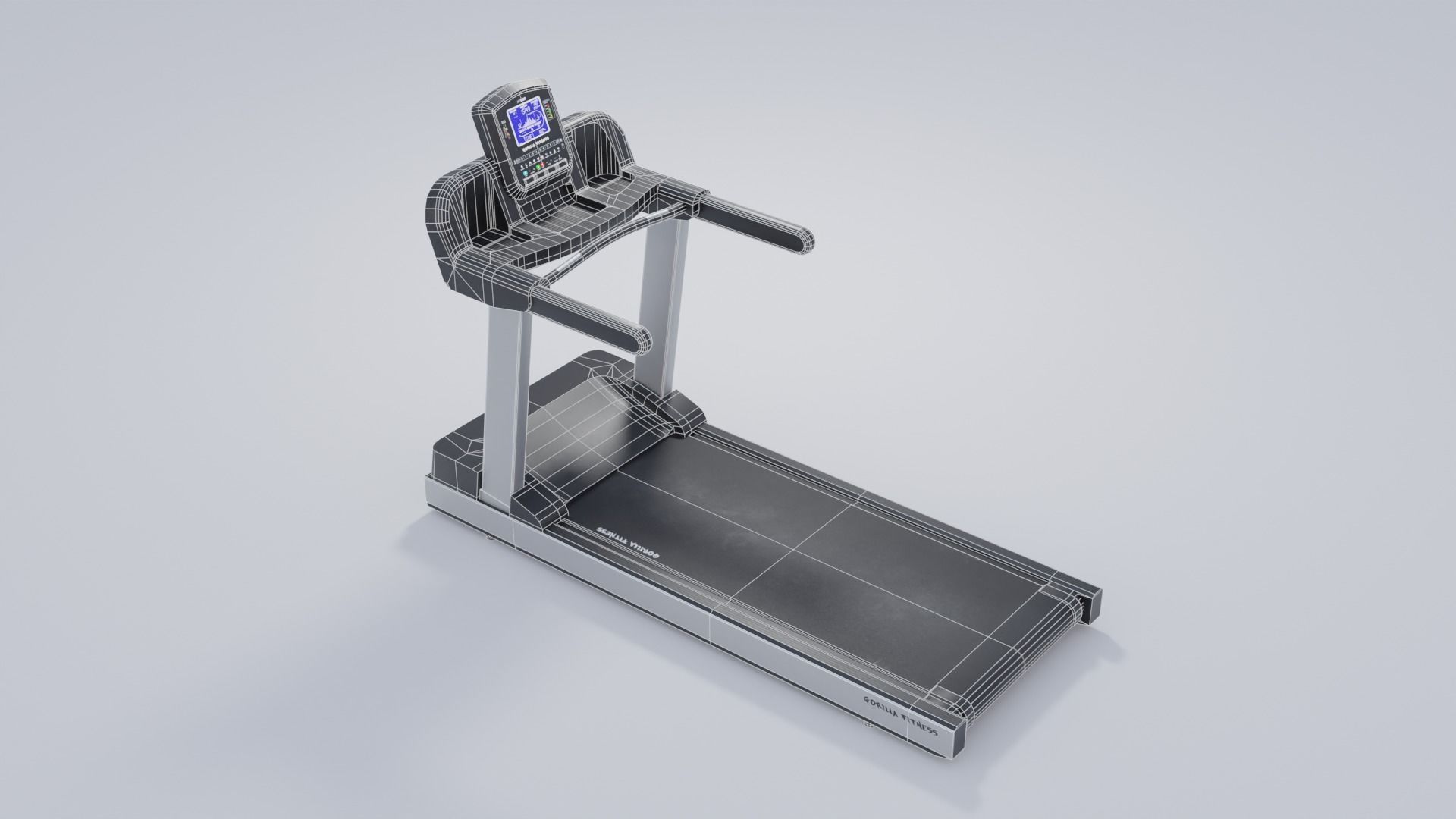Treadmill 4K and 2K Textures Low-poly 3D model_1