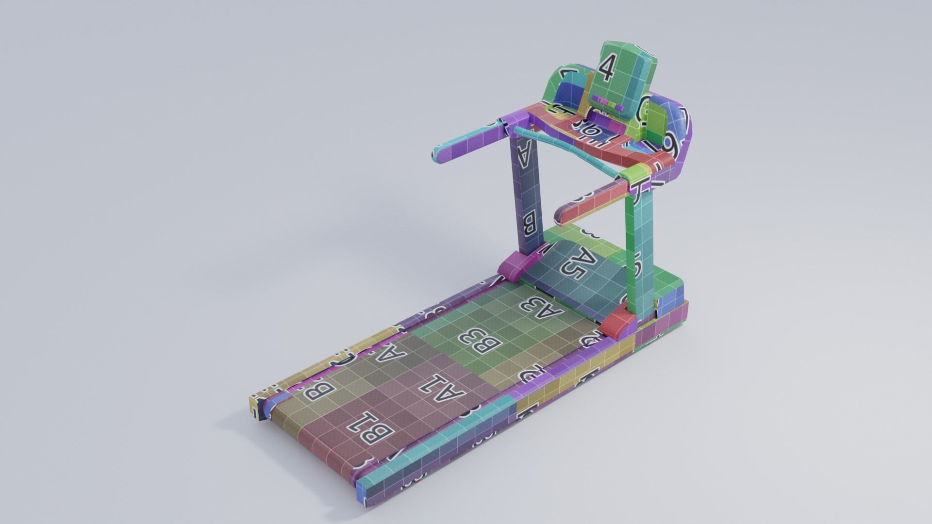Treadmill 4K and 2K Textures Low-poly 3D model_8